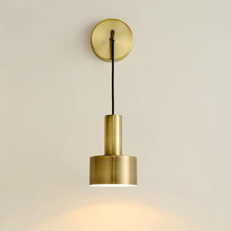 Moderne minimalistische zylindrische Eisen-Wandleuchte mit 1 Licht für das Wohnzimmer 
