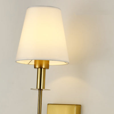 Zeitgenössische Nordische Trommel Eisen Stoff 1-Licht Wandleuchte für Wohnzimmer 