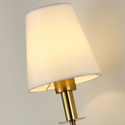 Zeitgenössische Nordische Trommel Eisen Stoff 1-Licht Wandleuchte für Wohnzimmer 