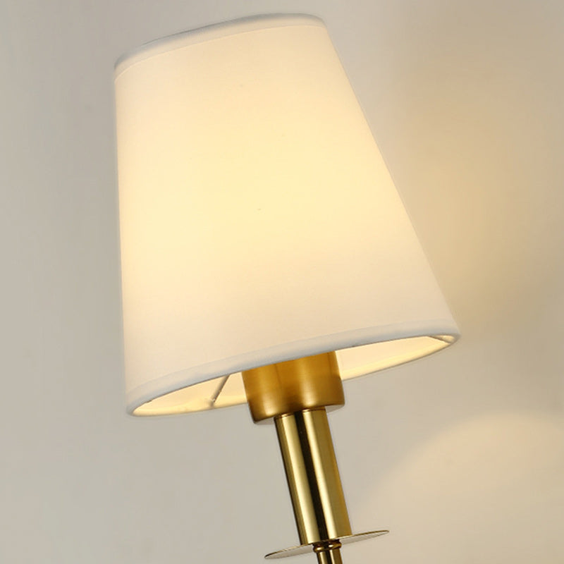 Zeitgenössische Nordische Trommel Eisen Stoff 1-Licht Wandleuchte für Wohnzimmer 