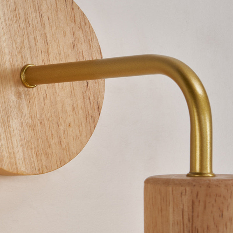 Lámpara de pared contemporánea nórdica de cono de hierro y tela con 1 luz para sala de estar 