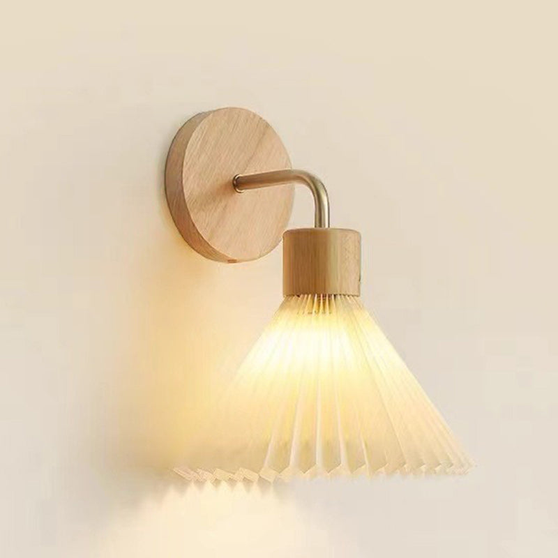 Lámpara de pared contemporánea nórdica de cono de hierro y tela con 1 luz para sala de estar 
