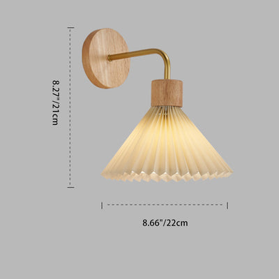 Lámpara de pared contemporánea nórdica de cono de hierro y tela con 1 luz para sala de estar 