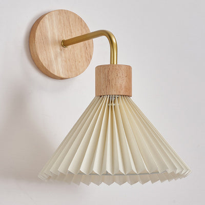 Lámpara de pared contemporánea nórdica de cono de hierro y tela con 1 luz para sala de estar 