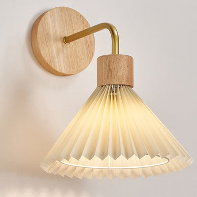 Lámpara de pared contemporánea nórdica de cono de hierro y tela con 1 luz para sala de estar 