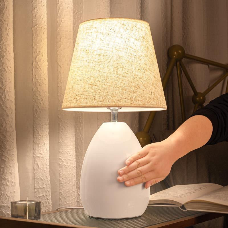 Lampe de table contemporaine en tissu de fer à tambour nordique 1 lumière pour salon 