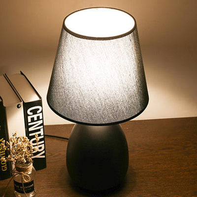 Lampe de table contemporaine en tissu de fer à tambour nordique 1 lumière pour salon 