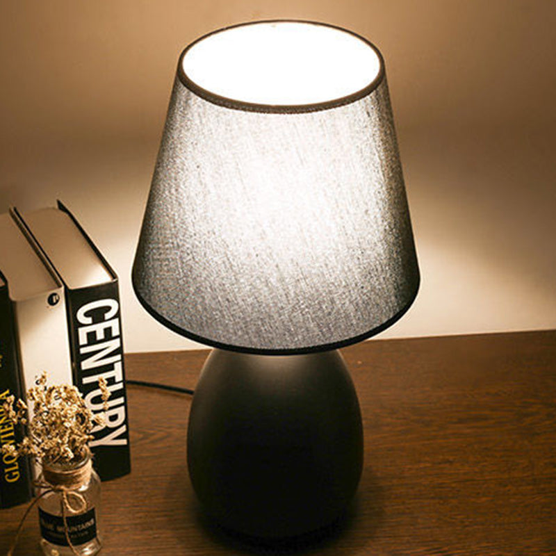 Lampe de table contemporaine en tissu de fer à tambour nordique 1 lumière pour salon 