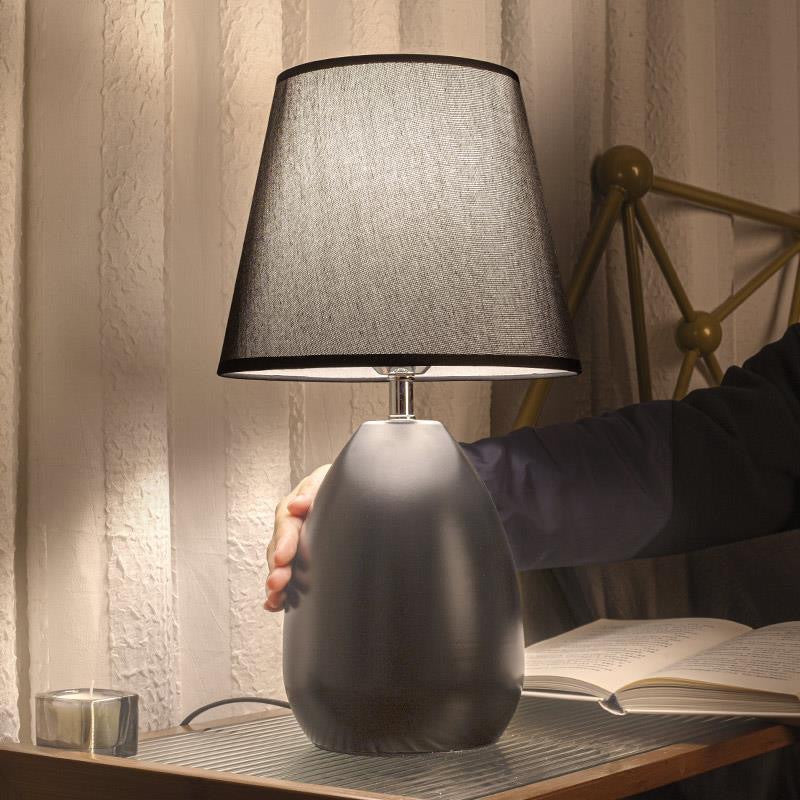 Lampe de table contemporaine en tissu de fer à tambour nordique 1 lumière pour salon 