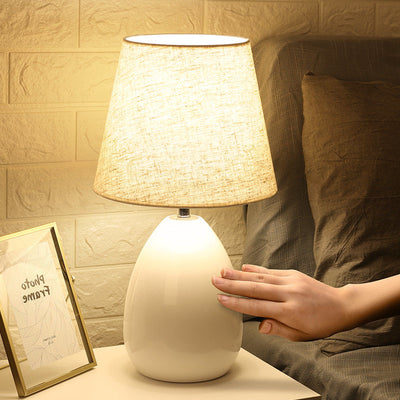 Lampe de table contemporaine en tissu de fer à tambour nordique 1 lumière pour salon 