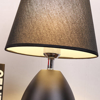 Lampe de table contemporaine en tissu de fer à tambour nordique 1 lumière pour salon 