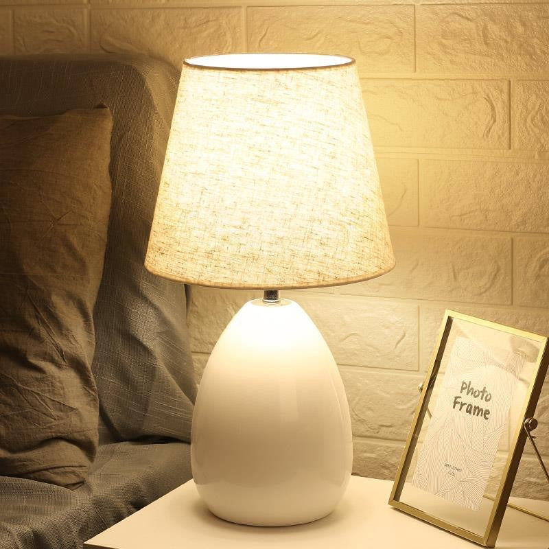 Lampe de table contemporaine en tissu de fer à tambour nordique 1 lumière pour salon 