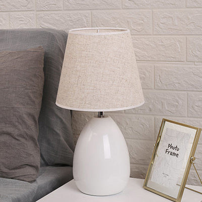 Lampe de table contemporaine en tissu de fer à tambour nordique 1 lumière pour salon 
