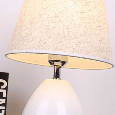 Lampe de table contemporaine en tissu de fer à tambour nordique 1 lumière pour salon 