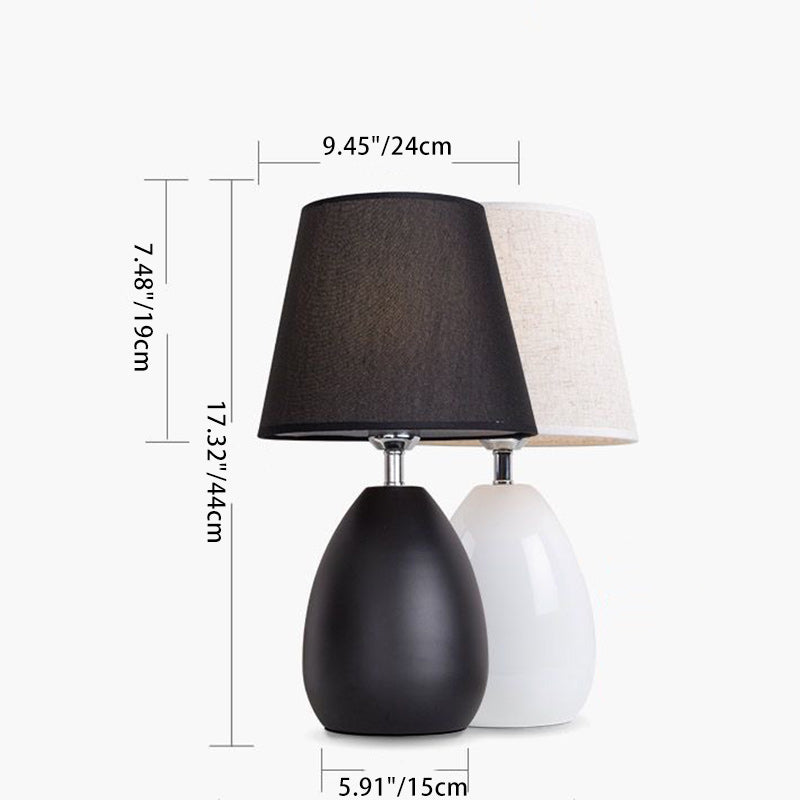 Lampe de table contemporaine en tissu de fer à tambour nordique 1 lumière pour salon 