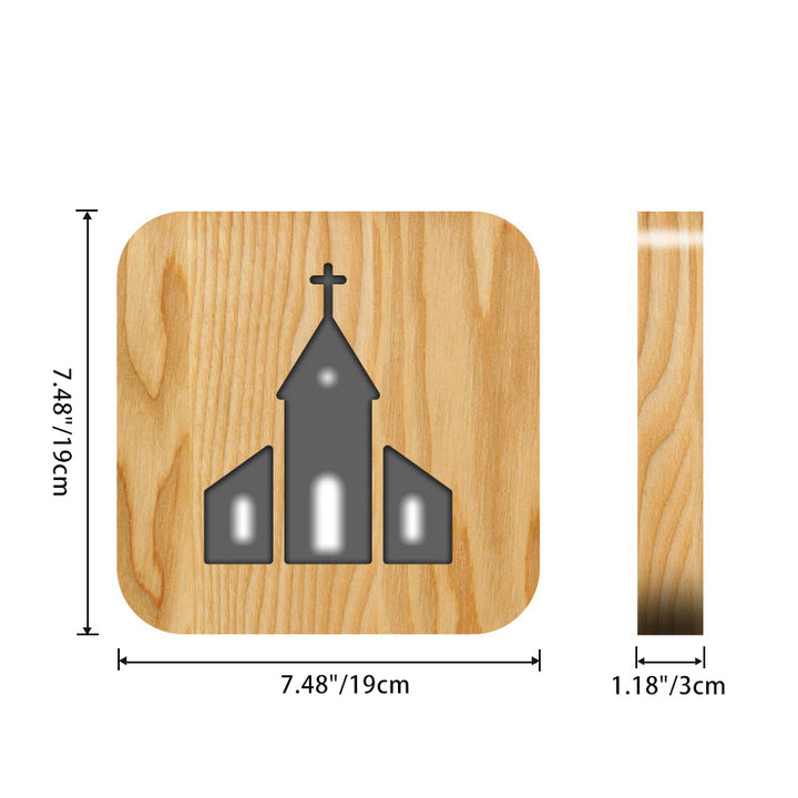 Zeitgenössische skandinavische quadratische Holz-LED-Tischlampe für das Wohnzimmer 