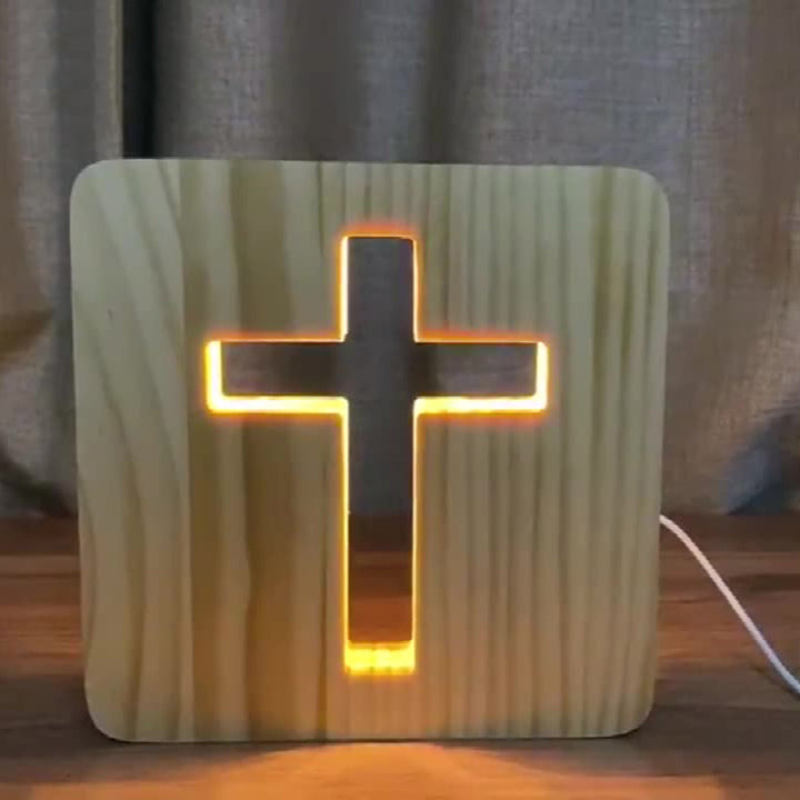Contemporary Scandinavian Square Wood LED Table Lamp For Living Room