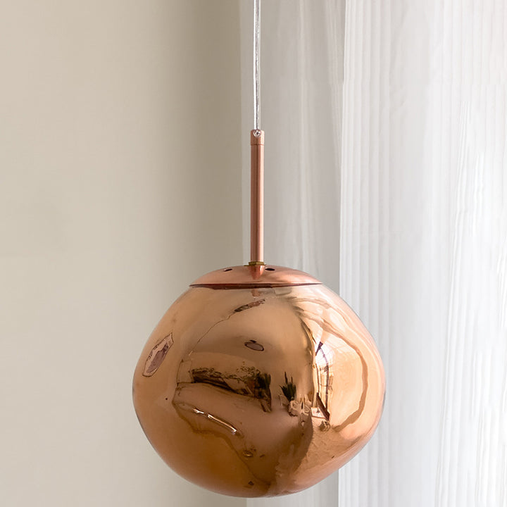 Contemporary Creative Oval Iron Glass 1-Light Pendant Light For Living Room