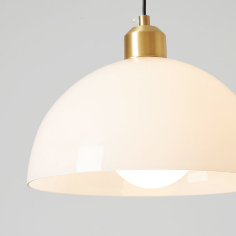 Moderne minimalistische Kuppel Kupfer Glas 1-Licht Pendelleuchte für Wohnzimmer 