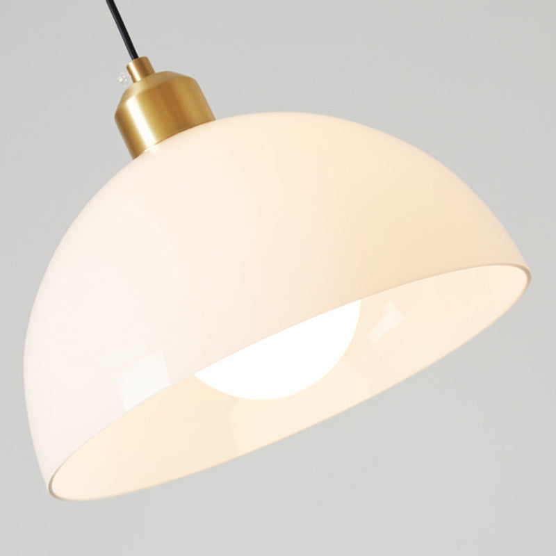 Moderne minimalistische Kuppel Kupfer Glas 1-Licht Pendelleuchte für Wohnzimmer 