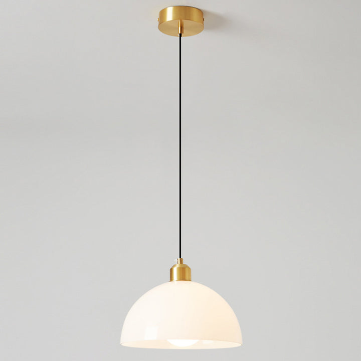 Moderne minimalistische Kuppel Kupfer Glas 1-Licht Pendelleuchte für Wohnzimmer 