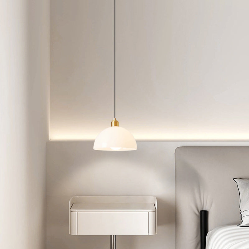 Moderne minimalistische Kuppel Kupfer Glas 1-Licht Pendelleuchte für Wohnzimmer 