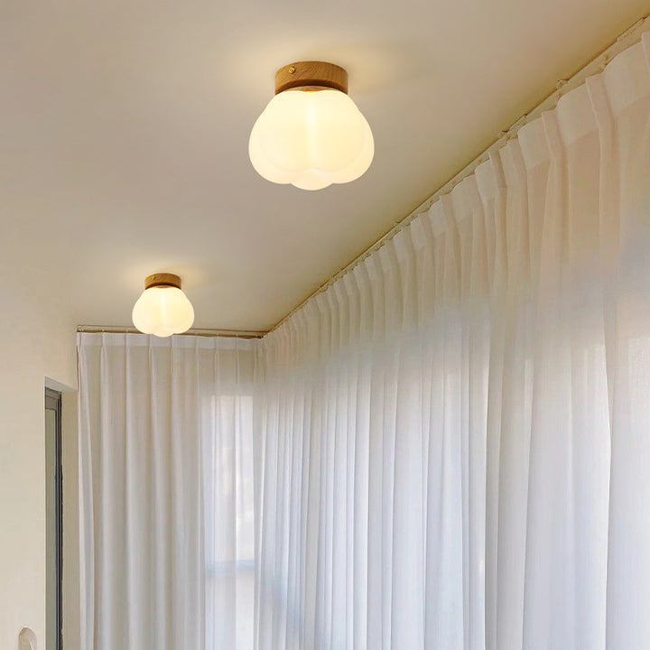 Modern Minimalist Round Iron Acrylic 1-Light Semi-Flush Mount Ceiling Light For Dining Room