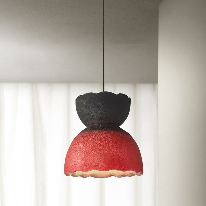 Lámpara colgante contemporánea escandinava redonda de plástico con 1 luz para sala de estar 