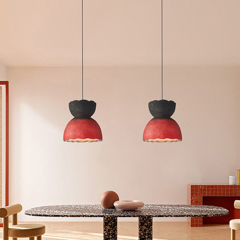 Lámpara colgante contemporánea escandinava redonda de plástico con 1 luz para sala de estar 