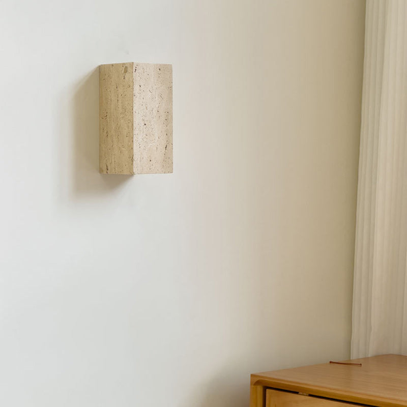 Traditionelle japanische rechteckige LED-Wandleuchte aus Stein für das Wohnzimmer 