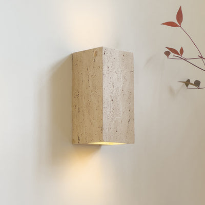 Traditionelle japanische rechteckige LED-Wandleuchte aus Stein für das Wohnzimmer 