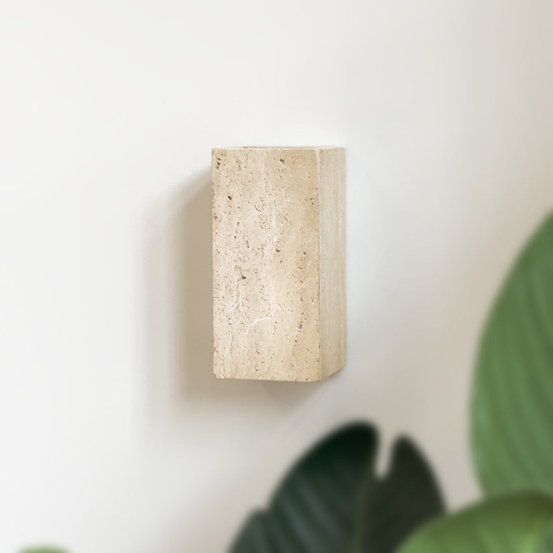 Traditionelle japanische rechteckige LED-Wandleuchte aus Stein für das Wohnzimmer 
