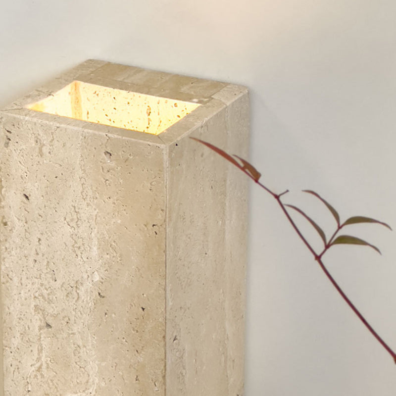 Traditionelle japanische rechteckige LED-Wandleuchte aus Stein für das Wohnzimmer 