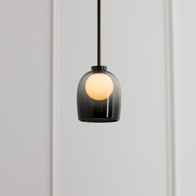 Contemporary Scandinavian Oval Iron Glass 1-Light Pendant Light For Living Room