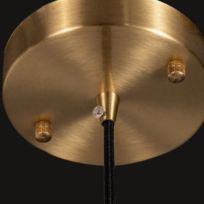 Globe nordique contemporain en cuivre et pierre, suspension à 1 lumière pour salon 