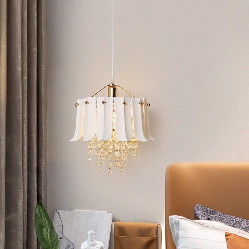 Luz de techo semi empotrada de 1 luz de cristal cerámico de hierro vintage tradicional en forma de lágrima para sala de estar 
