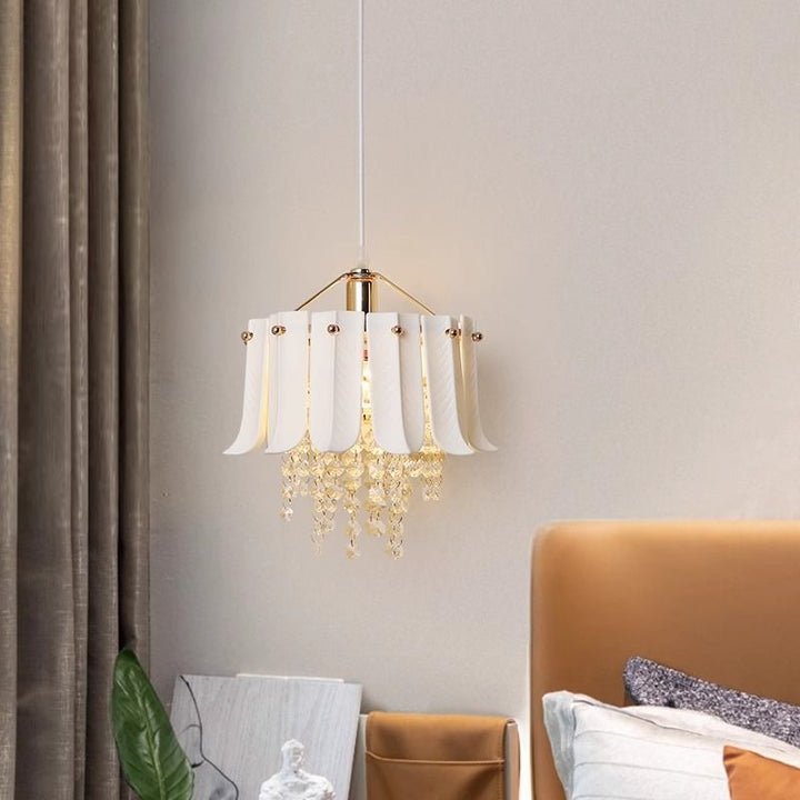 Luz de techo semi empotrada de 1 luz de cristal cerámico de hierro vintage tradicional en forma de lágrima para sala de estar 
