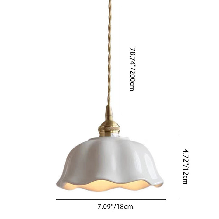 Zeitgenössische Nordische Kuppel Kupfer Keramik 1-Licht Pendelleuchte Für Wohnzimmer 