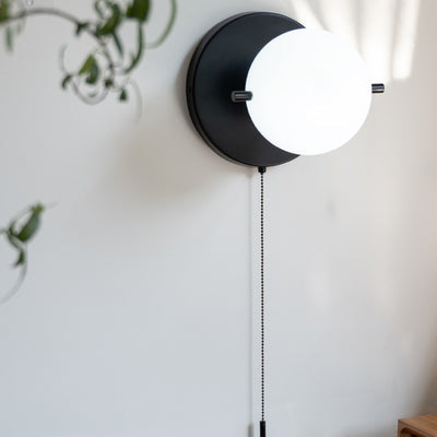 Lámpara de Aplique de Pared de 1 Luz de Vidrio y Hierro Escandinava Contemporánea para Sala de Estar 