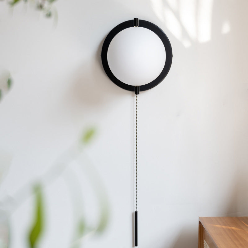 Lámpara de Aplique de Pared de 1 Luz de Vidrio y Hierro Escandinava Contemporánea para Sala de Estar 