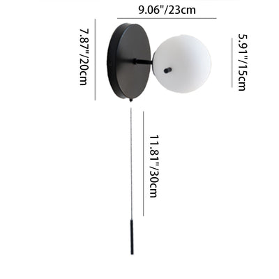 Lámpara de Aplique de Pared de 1 Luz de Vidrio y Hierro Escandinava Contemporánea para Sala de Estar 