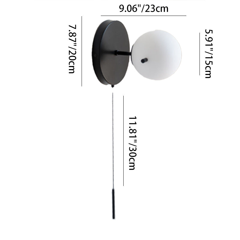 Lámpara de Aplique de Pared de 1 Luz de Vidrio y Hierro Escandinava Contemporánea para Sala de Estar 