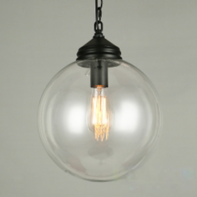 Lámpara colgante de 1 luz de hierro y vidrio minimalista moderna para sala de estar 
