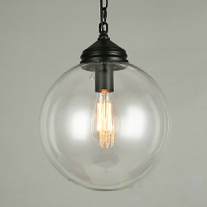 Lámpara colgante de 1 luz de hierro y vidrio minimalista moderna para sala de estar 