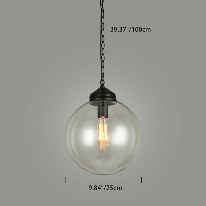 Lámpara colgante de 1 luz de hierro y vidrio minimalista moderna para sala de estar 