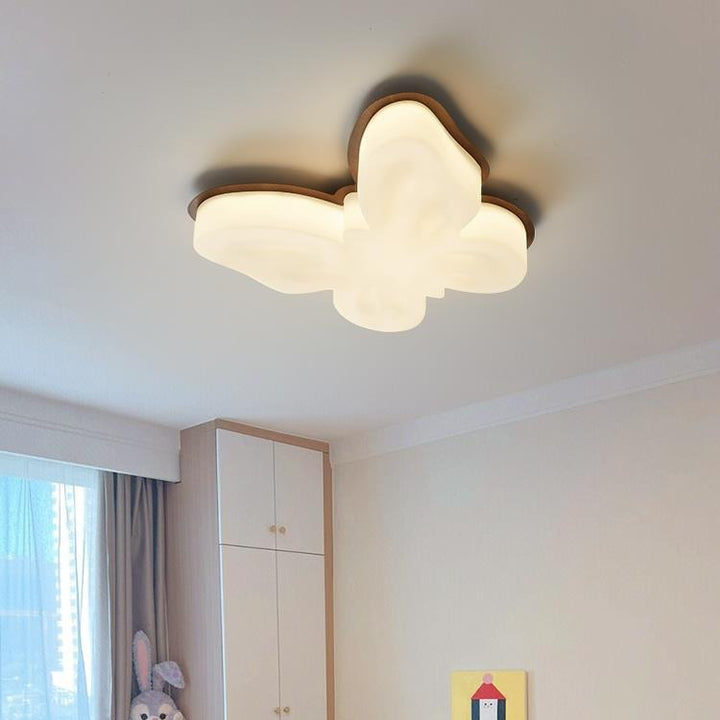 Luz de techo semiempotrada LED de plástico y hierro con diseño de mariposa nórdica contemporánea para sala de estar 