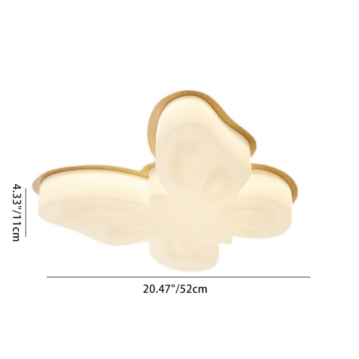 Luz de techo semiempotrada LED de plástico y hierro con diseño de mariposa nórdica contemporánea para sala de estar 