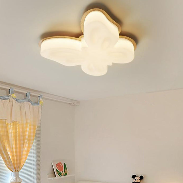Luz de techo semiempotrada LED de plástico y hierro con diseño de mariposa nórdica contemporánea para sala de estar 
