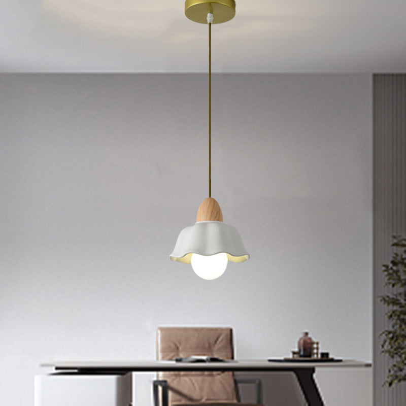 Suspension Ronde Traditionnelle Japonaise en Verre et Fer à 1 Lumière pour Salon 