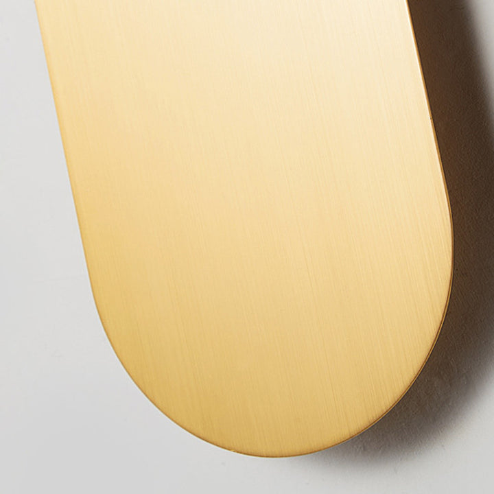 Zeitgenössische skandinavische ovale Eisen-Glas-Wandleuchte mit 1 Licht für das Wohnzimmer 